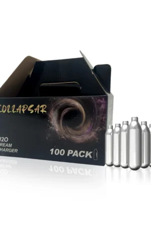 Collapsar 8-Gram Nitrous oxide for food N2O Whip Cream Chargers, 100Packs, 600pcs per Carton