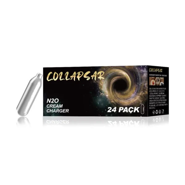 Collapsar 8-Gram Nitrous oxide for food N2O Whip Cream Chargers, 24Packs, 600pcs per Carton - 图片 2