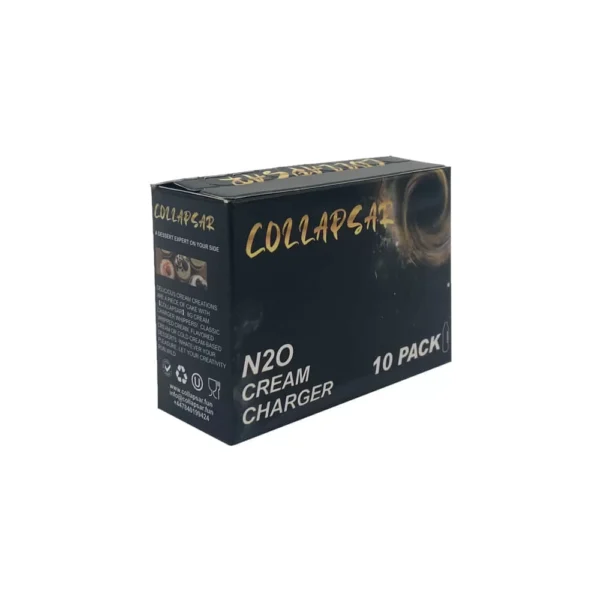 Collapsar 8-Gram Nitrous oxide for food N2O Whip Cream Chargers, 10Packs, 600pcs per Carton